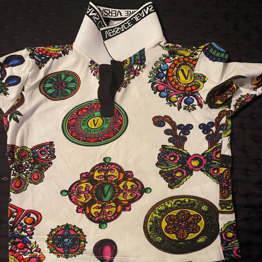 Versace cropped polo
